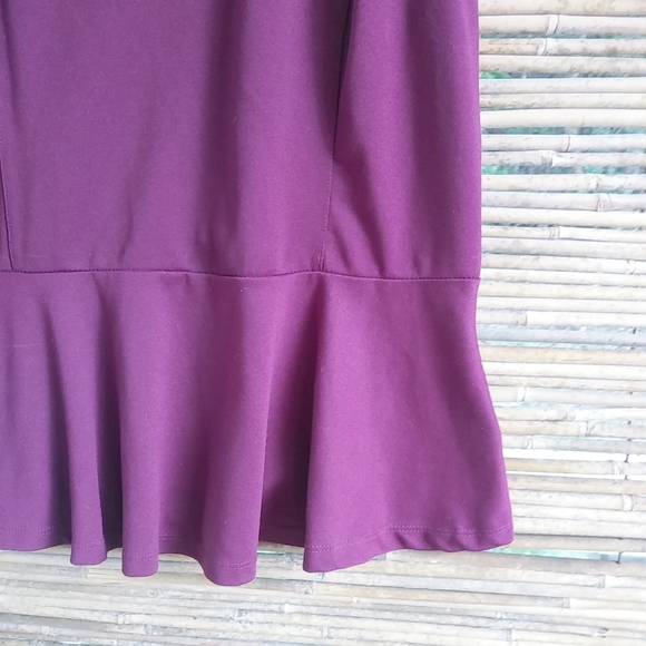 Ambiance Apparel 1X Purple Workwear Top Plus - Picture 2 of 5